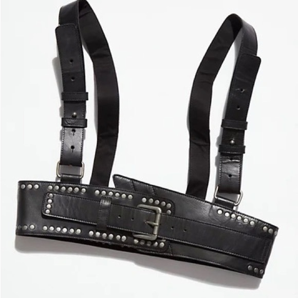 MSRP $138 FREE PEOPLE Maya Harness Black S/M - Picture 3 of 3
